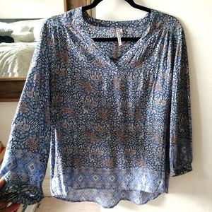 Beautiful Blue Classy Flowy Shirt in medium